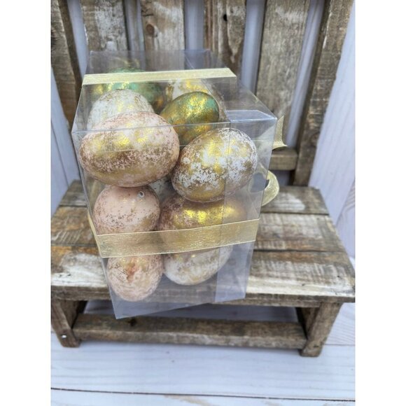 Gingham bunny and gold foiled egg lot easter spring tiered tray lot - Picture 5 of 5